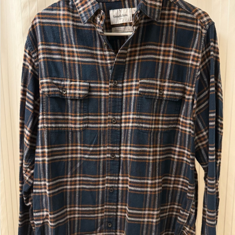 Goodfellow & Co Men's Blue Plaid Shirt